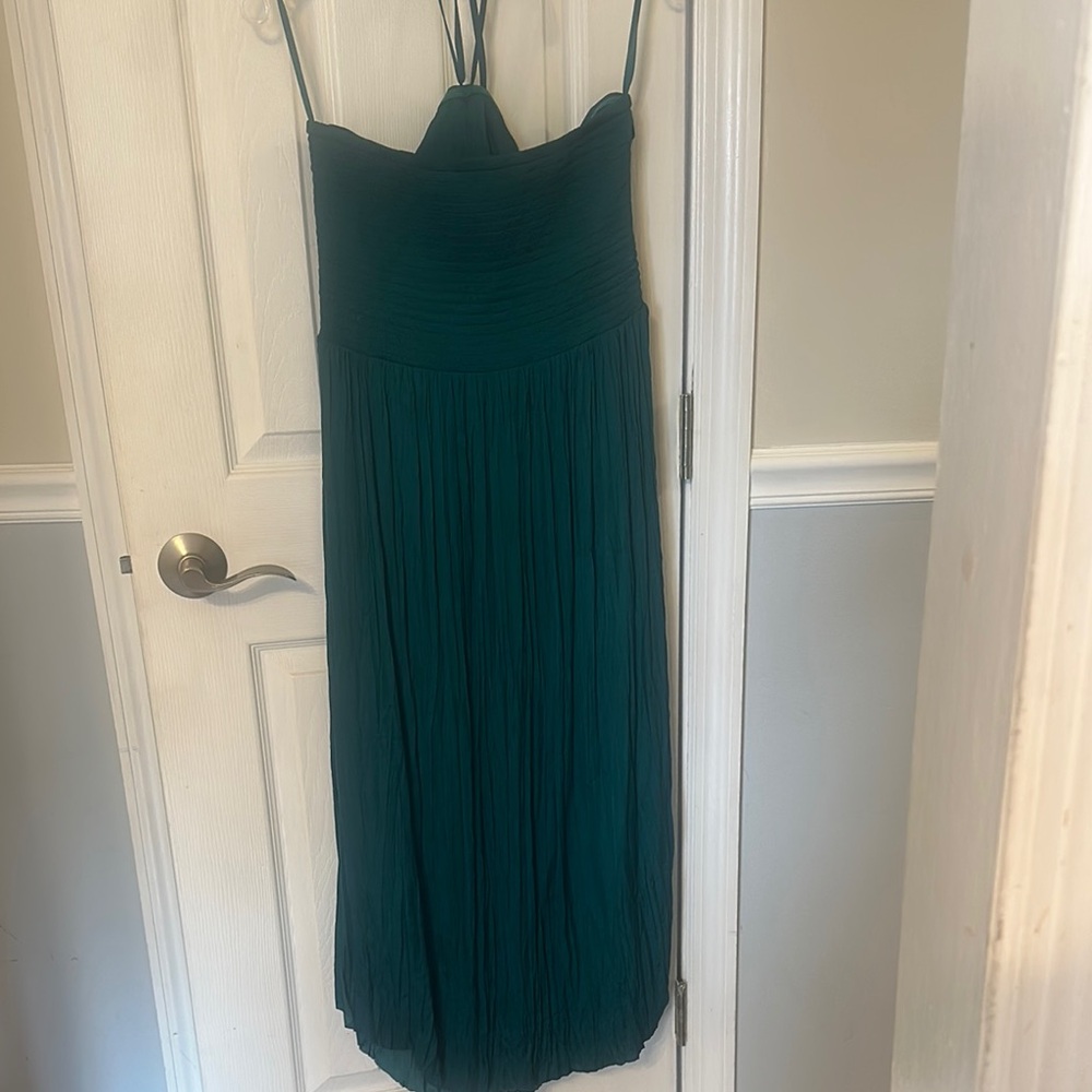 WHBM NWT Elegant Teal Strapless Dress with halter tie option. - Picture 9 of 11